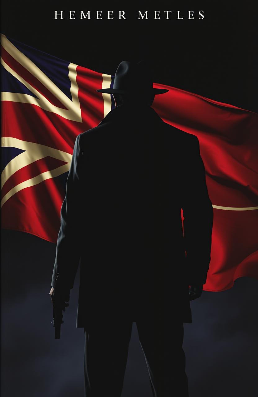 A thrilling mystery cover featuring a detective in plain clothes standing with his back to the viewer, holding a firearm in his hand