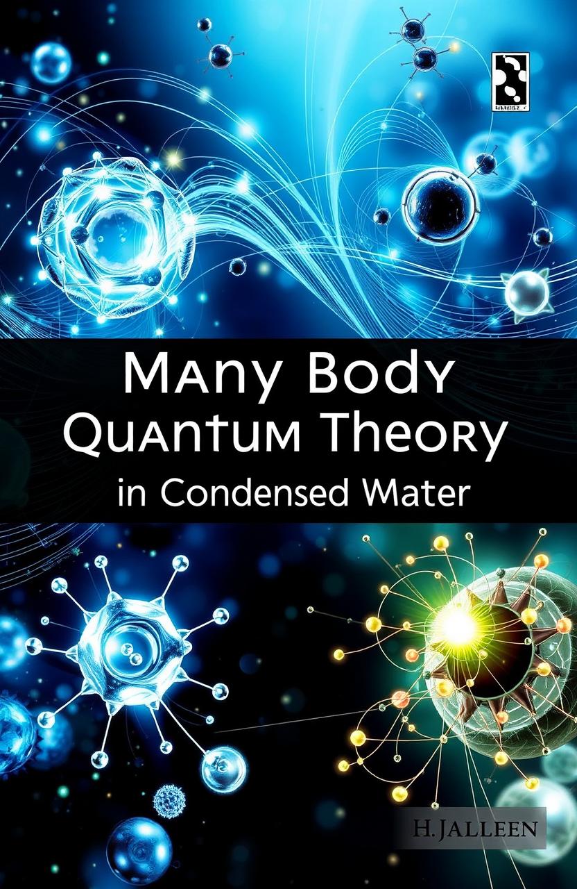 A captivating textbook cover design for 'Many Body Quantum Theory in Condensed Matter Physics'