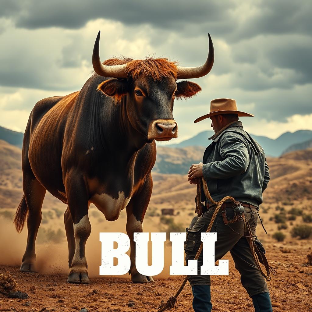 A dramatic scene from a fictional movie titled 'BULL'
