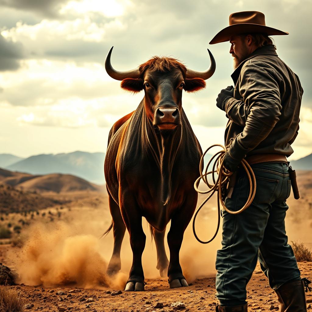 A dramatic scene from a fictional movie titled 'BULL'