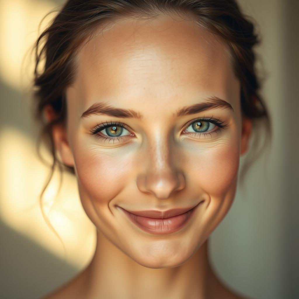 A beautiful portrait of a person with a neutral skin tone, highlighting the features with natural lighting