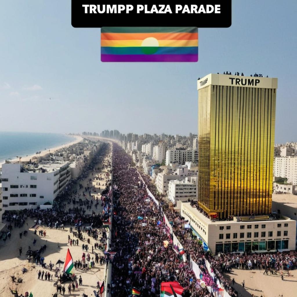 Gaza Trump Plaza pride parade