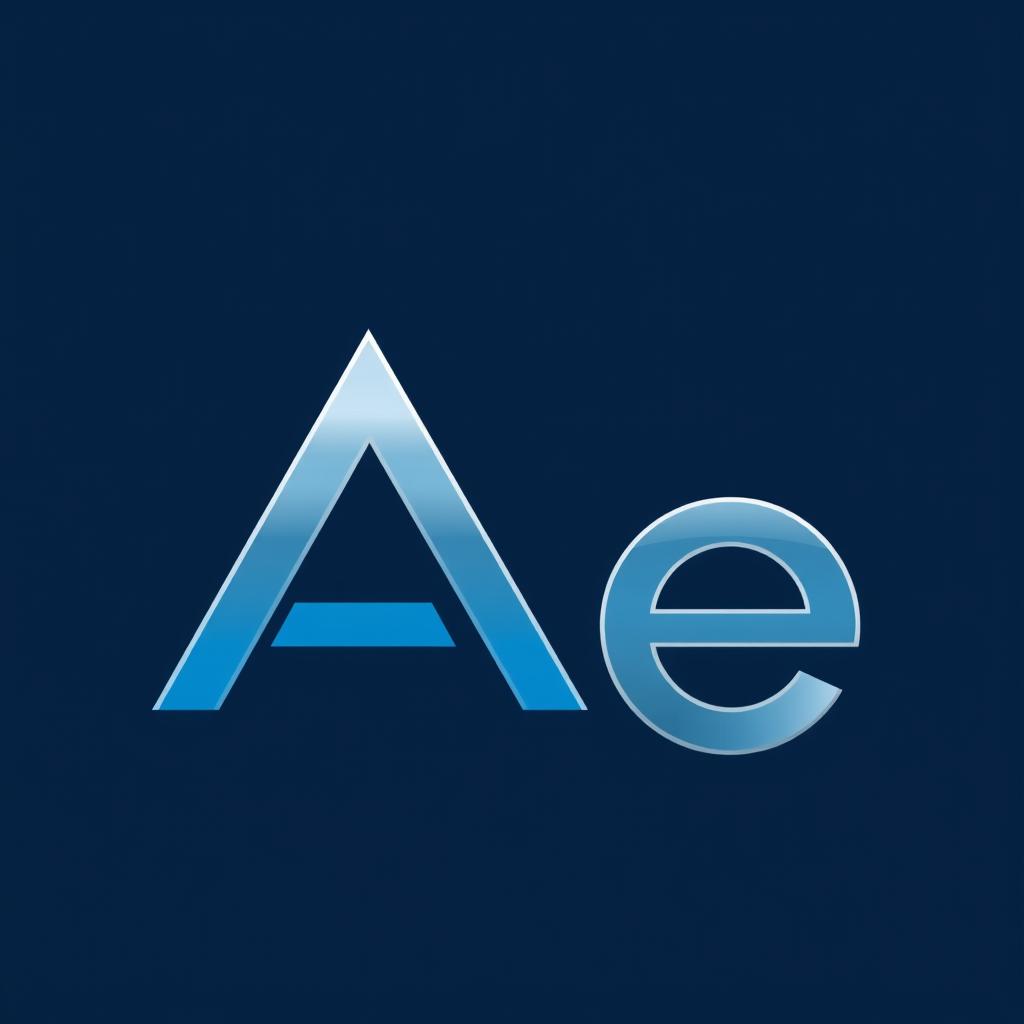 A creative and modern logo design featuring the letters 'A' and 'E' intertwined in a unique and visually appealing way