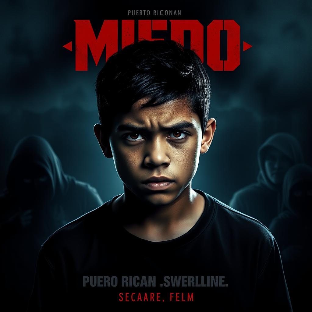 A movie poster featuring a Puerto Rican teenage boy, looking intensely focused and slightly anxious