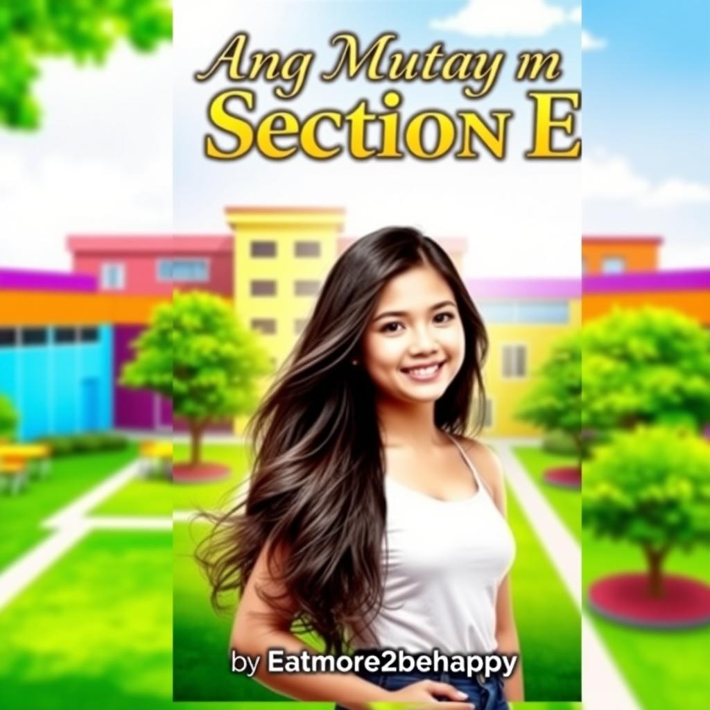 A vibrant and captivating book cover for 'Ang Mutya ng Section E' by Eatmore2behappy
