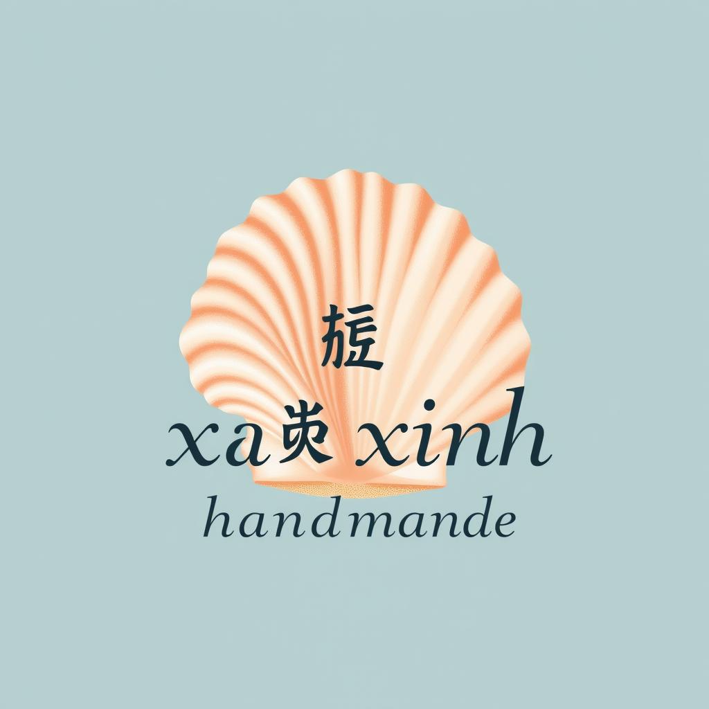 A logo featuring a beautiful and detailed seashell as the centerpiece, artistically designed to convey a sense of elegance and craftsmanship