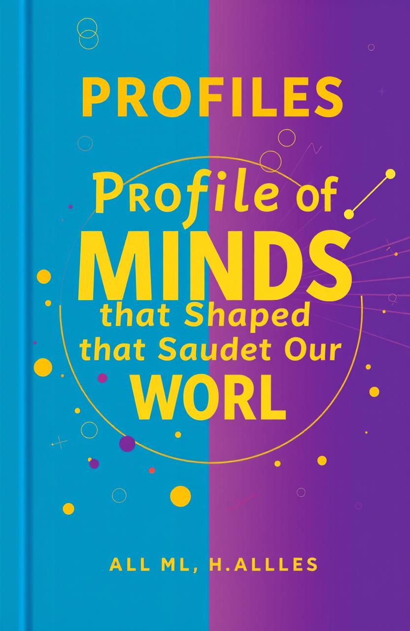 A vibrant book cover design for 'Profiles of The Minds that Shaped Our World'