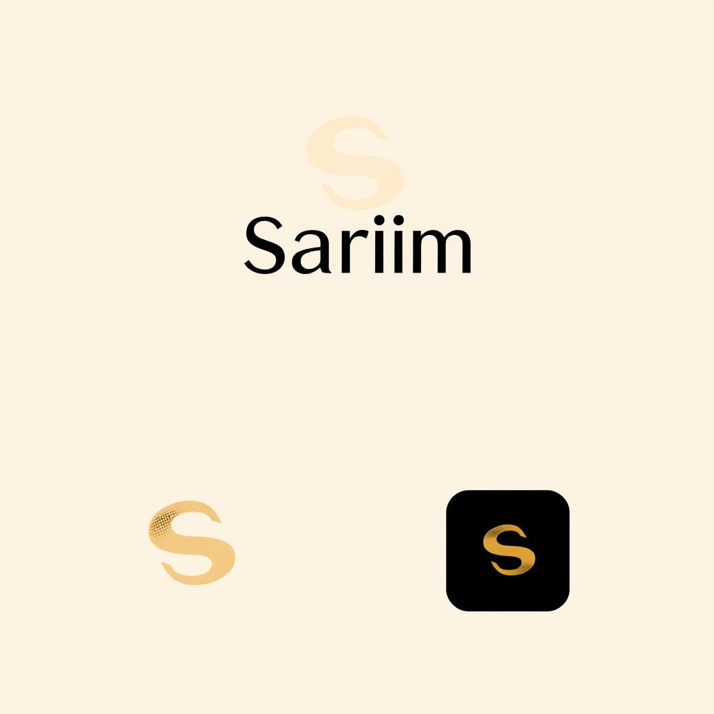 A minimalist logo design for the clothing brand 'Sarim', keeping the design simple and clean with smooth lines and minimal elements