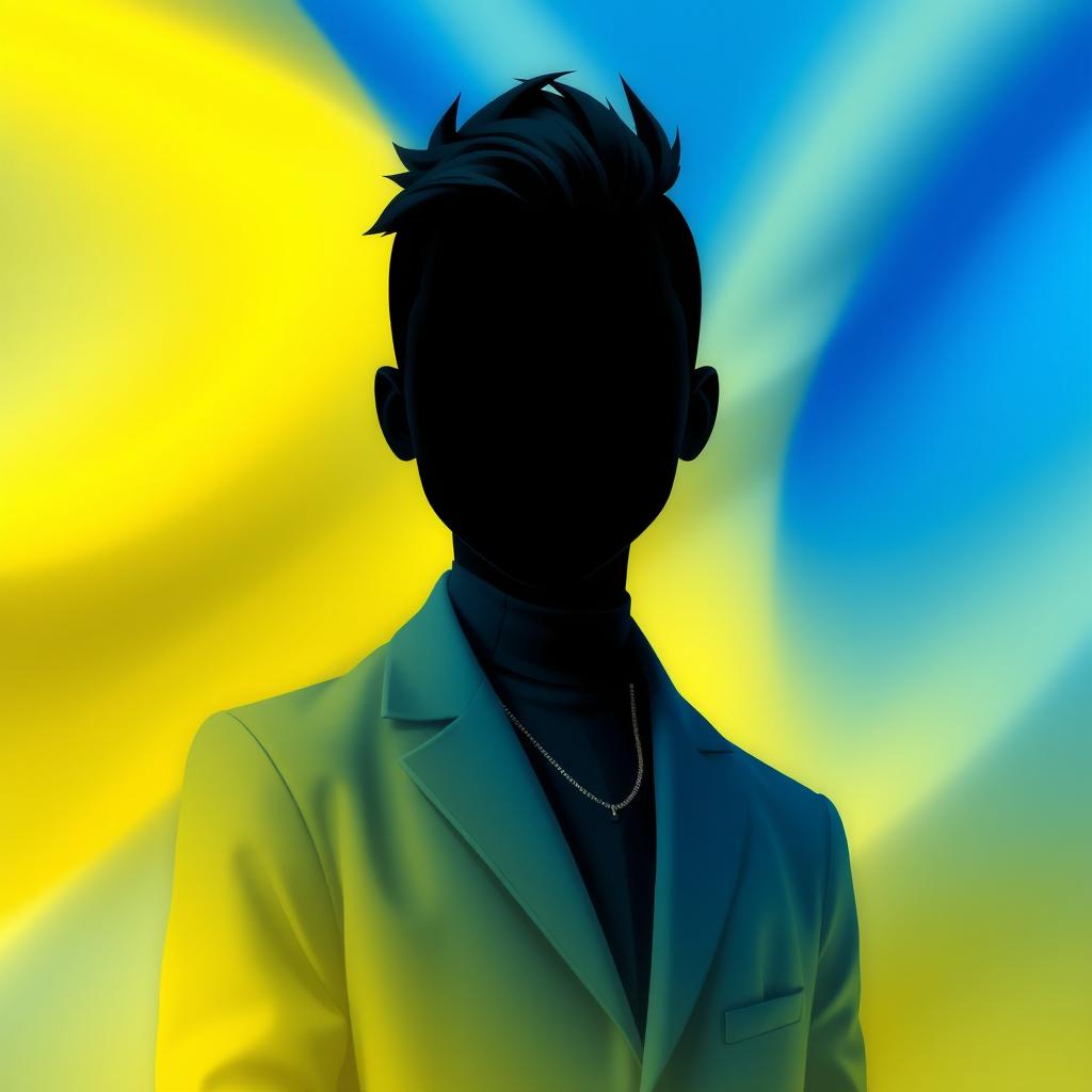 An avatar for a Ukrainian Telegram channel featuring a faceless black person in the center