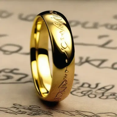 In J.R.R. Tolkien's 'The Lord of the Rings', the One Ring is described as being made of an alloy of gold and a mysterious element called mithril.