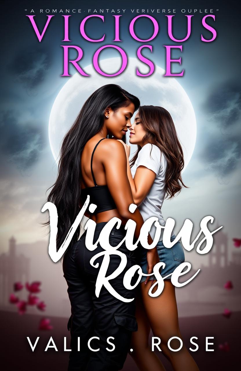 A captivating book cover for the romance fantasy omegaverse titled 'Vicious Rose'