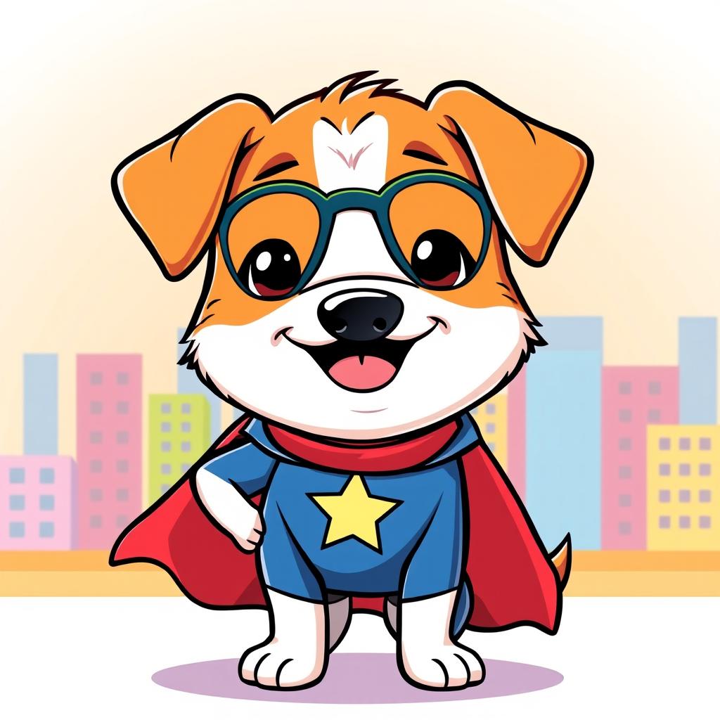 A cartoon dog dressed as a superhero, exuding meme vibes