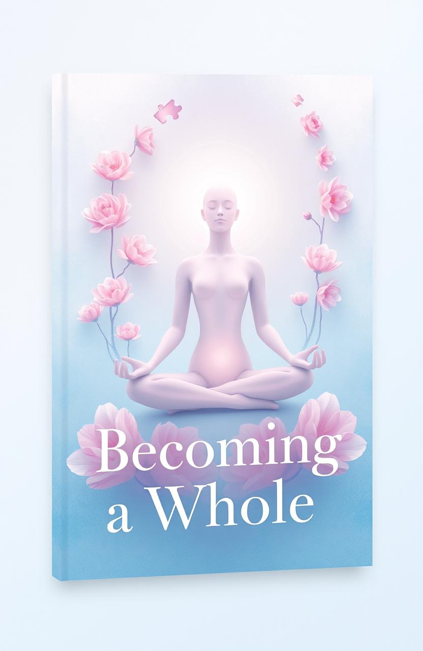 A book cover design for a self-growth book titled 'Becoming a Whole'