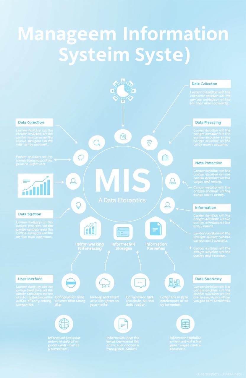 A detailed infographic depicting a comprehensive Management Information System (MIS)