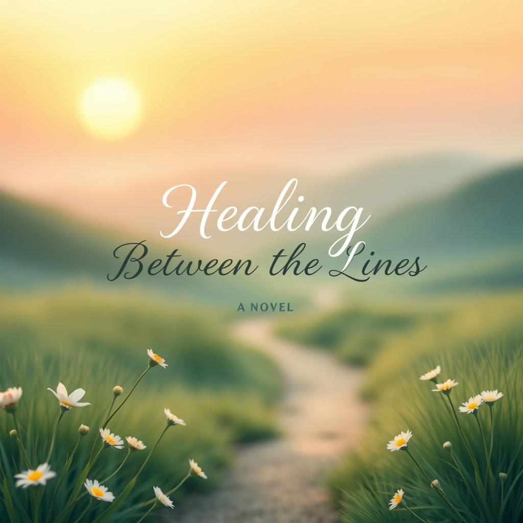 A book cover design for a novel titled 'Healing Between the Lines