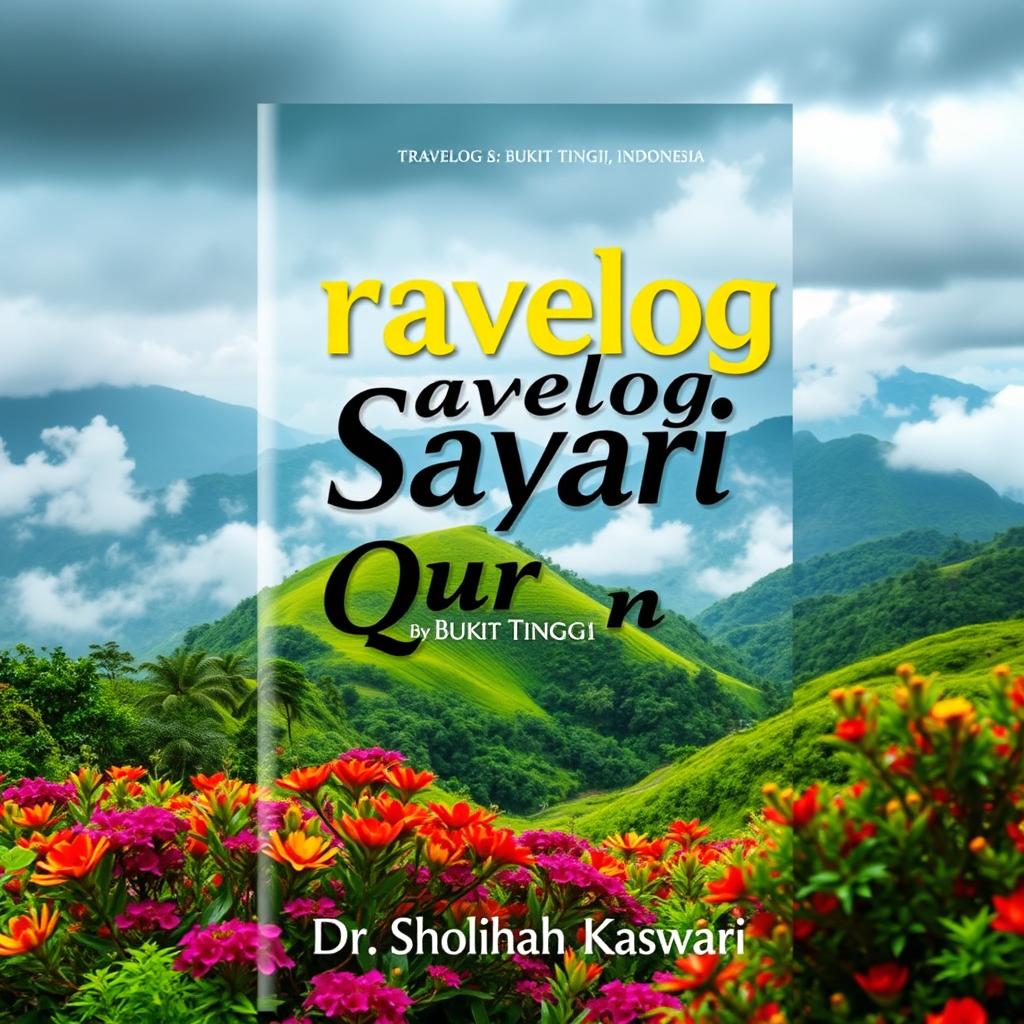 Design an eye-catching book cover for 'Travelog Safari Qurani' by Dr
