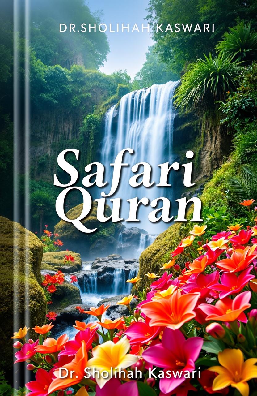A vibrant travelogue book cover for 'Safari Quran' by Dr