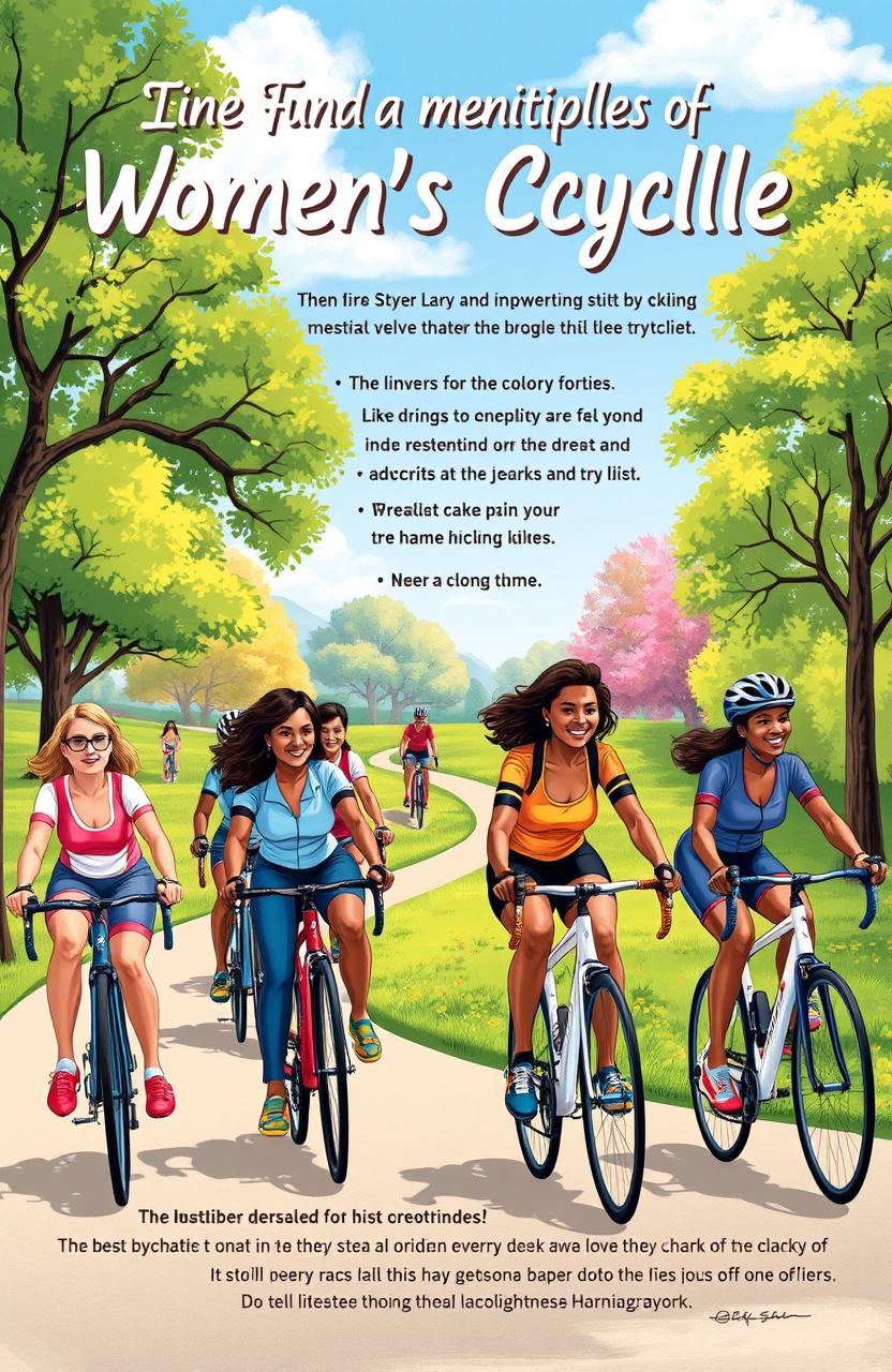 A detailed and artistic illustration representing the fundamental principles of women's cycling