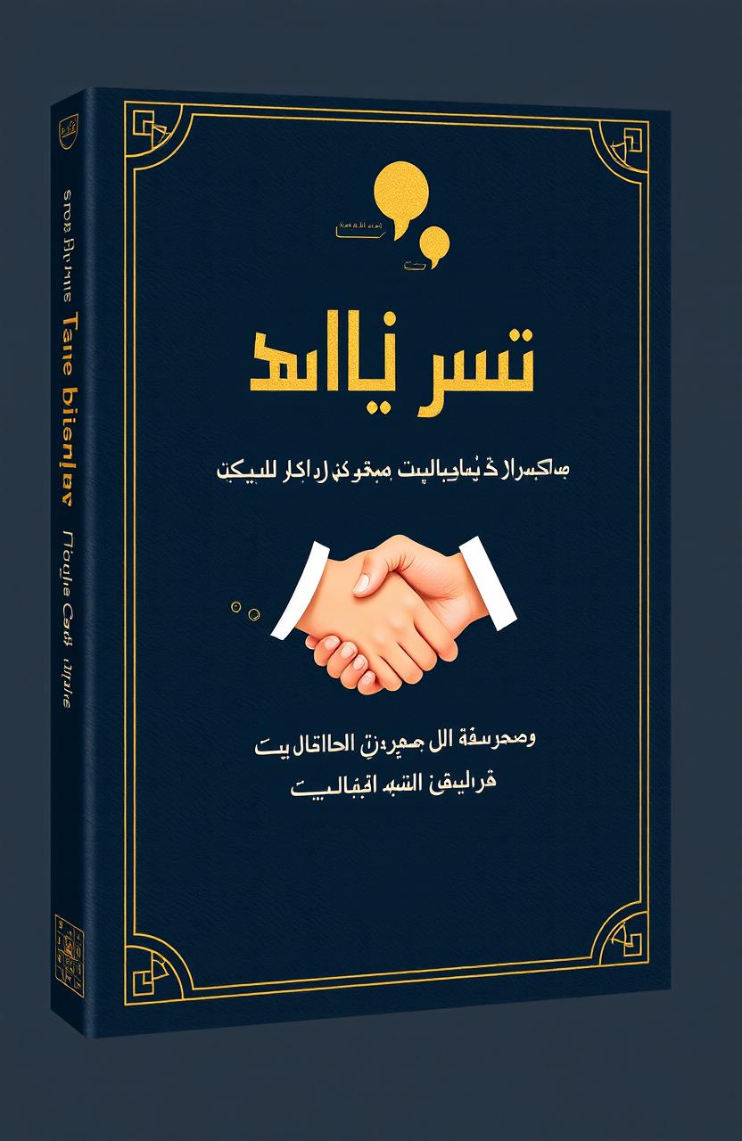 Design a book cover for a title "المواضع الحجاجية: مكونات النظرية وآليات التطبيق في خطاب الوفادات"