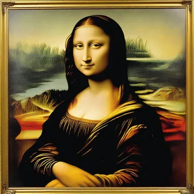 The painting contains various allusions to famous works, such as a hidden Mona Lisa smile, showcasing the artist's love for art.