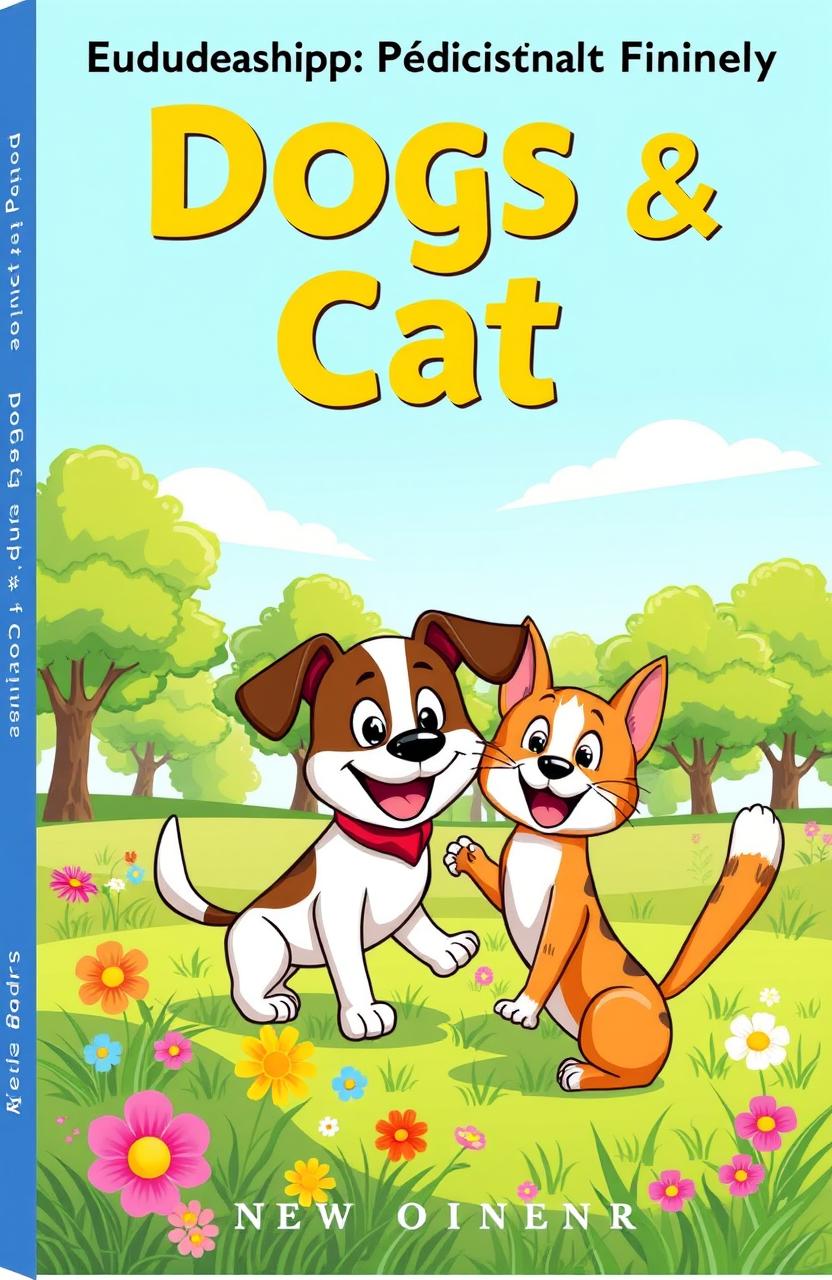 An educational and beginner-friendly book cover for pet owners, focused on dogs and cats
