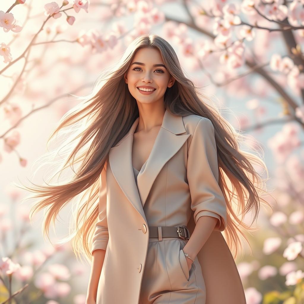 A transformation scene where a person is magically turning into a beautiful girl