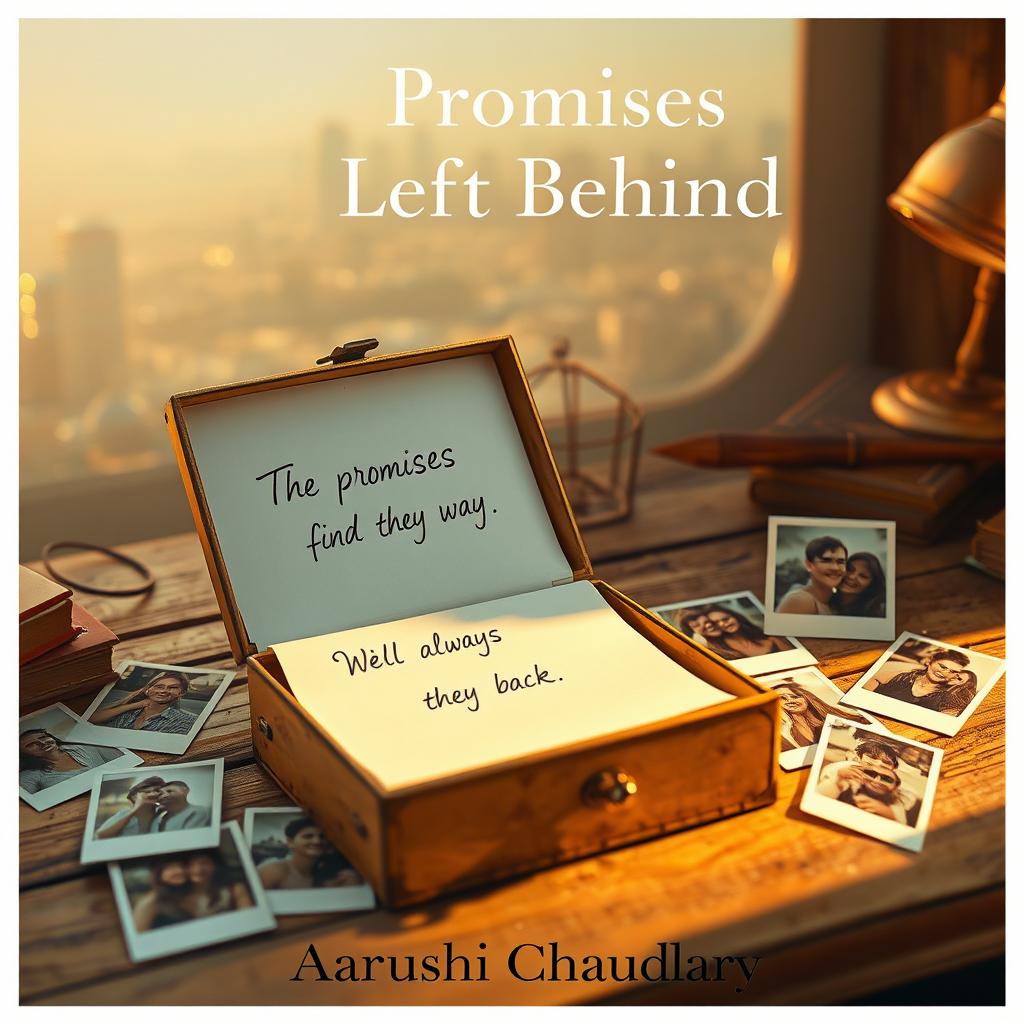 An open box of letters resting on a rustic wooden desk, featuring a heartfelt note that reads, 'We’ll always find our way back