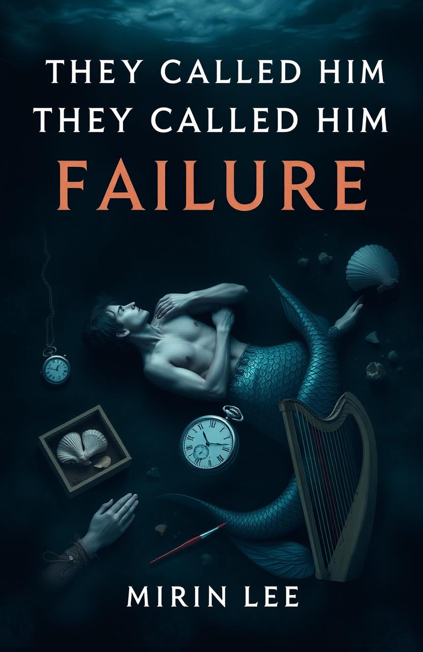 A dark and gloomy book cover titled "They Called Him Failure" by author Mirin Lee