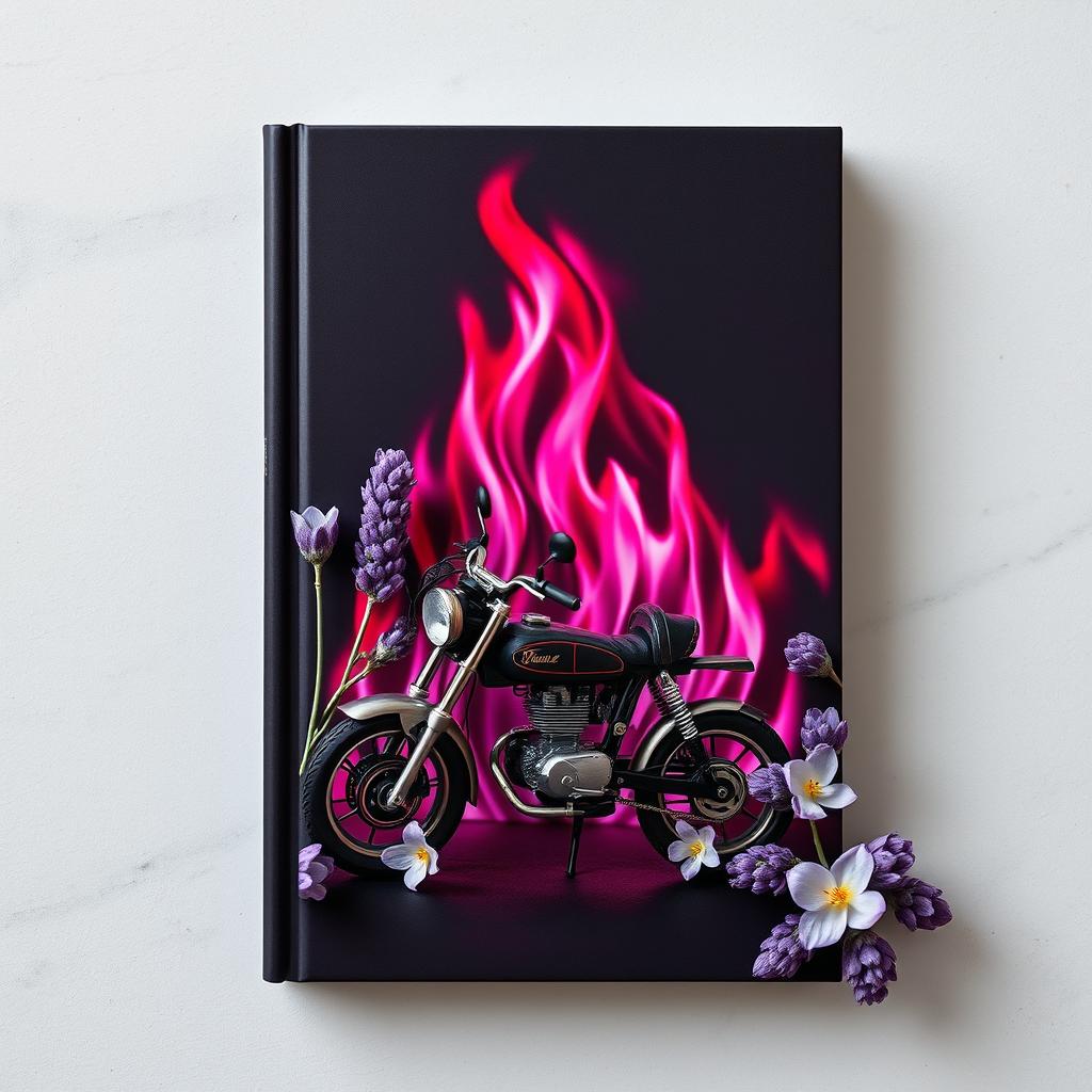 A striking book cover featuring a darker purple flame background, creating a bold and intense atmosphere