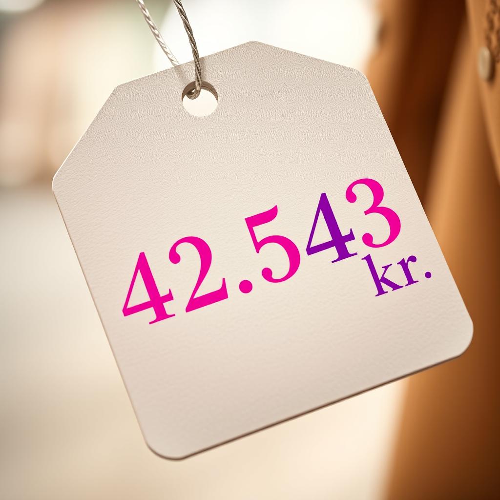 A close-up image of a price tag displaying the amount '42