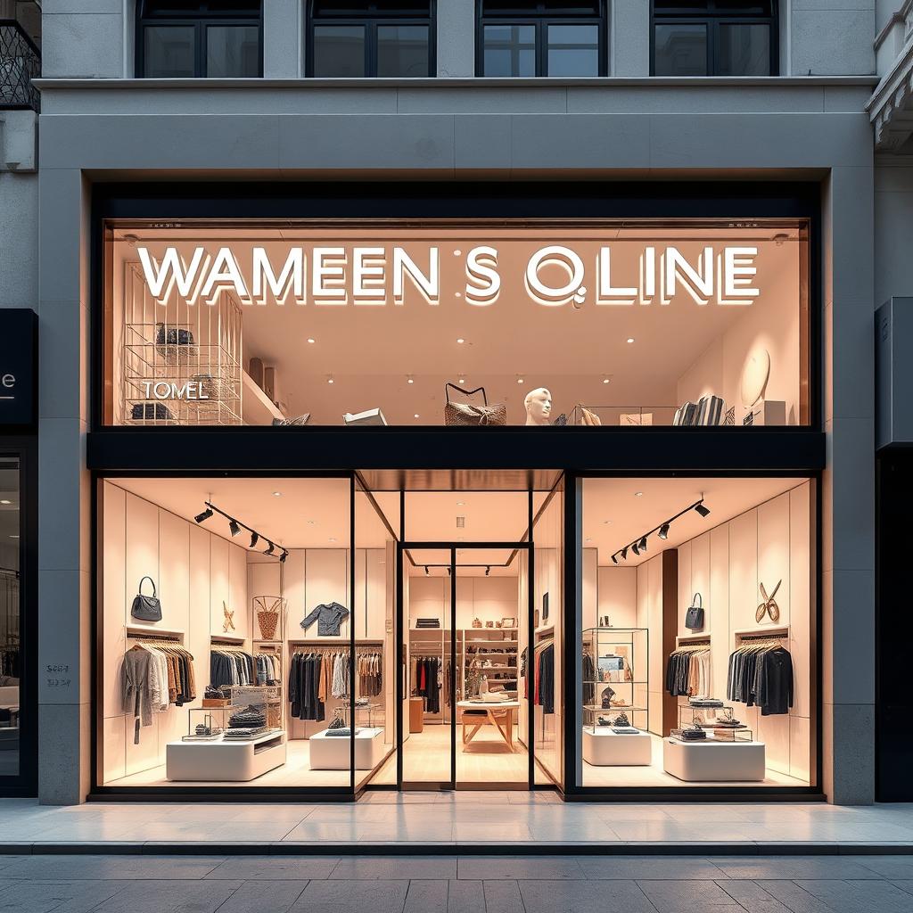 A modern and stylish concept for a women's boutique shop, designed in a space measuring 8