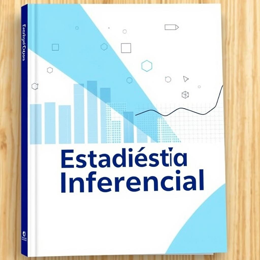 Design a captivating book cover for a statistics textbook titled 'Estadística Inferencial'