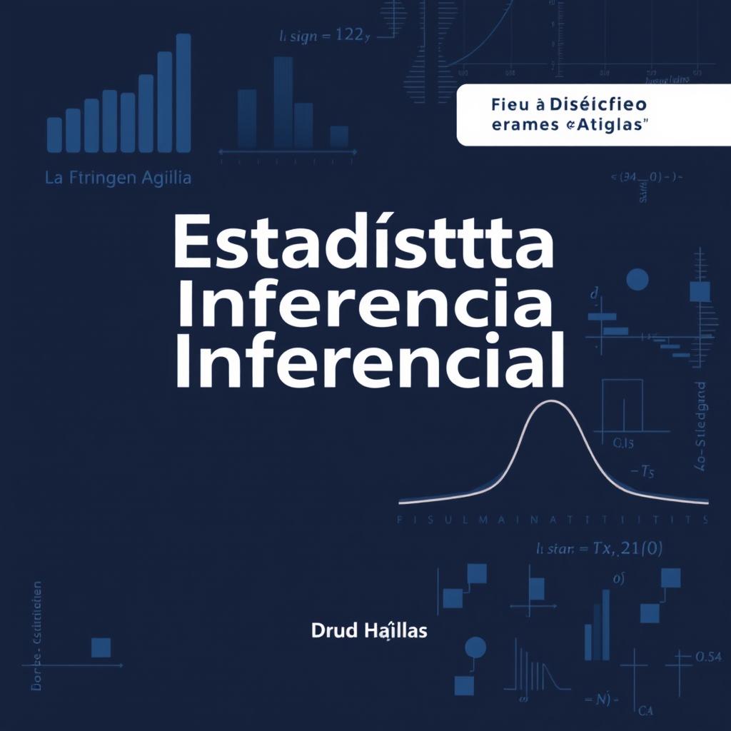 Create a visually striking book cover for a textbook titled 'Estadística Inferencial'