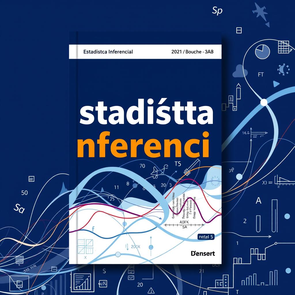 Book cover design for a textbook titled 'Estadística Inferencial'