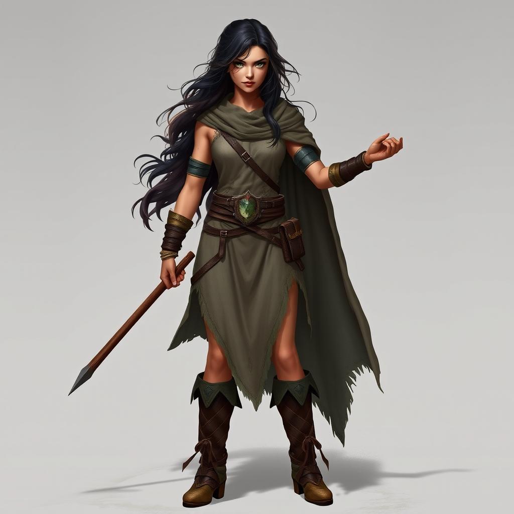 A majestic and powerful woman named Gaia, standing at 1