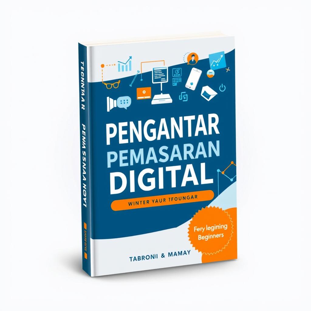 A captivating book cover design for a book titled 'PENGANTAR Pemasaran Digital' written by authors Tabroni and Mamay