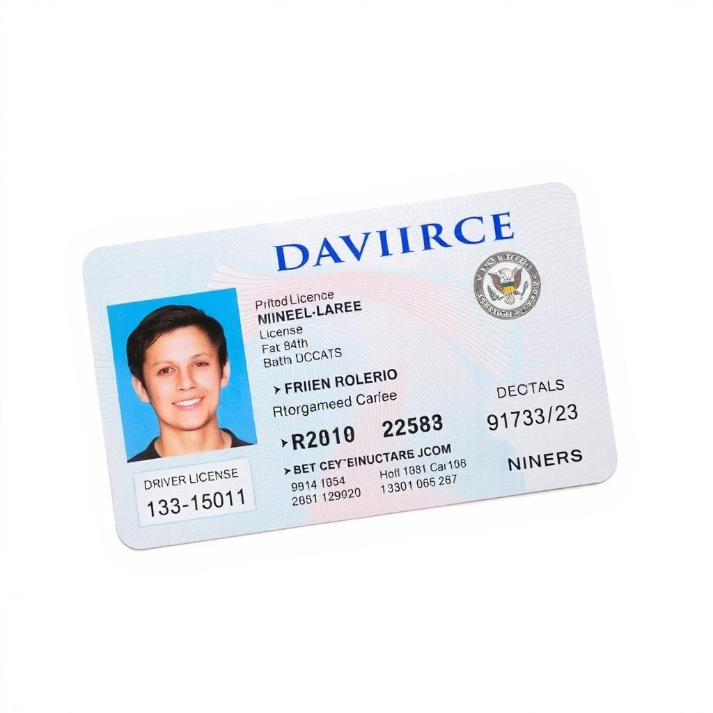 A close-up image of a driver's license ID card