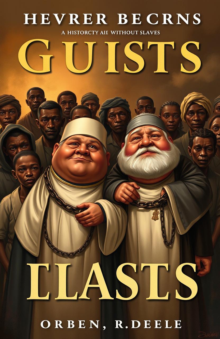 A book cover featuring two central characters who are chubby priests, maintaining their essence and attire as clergymen