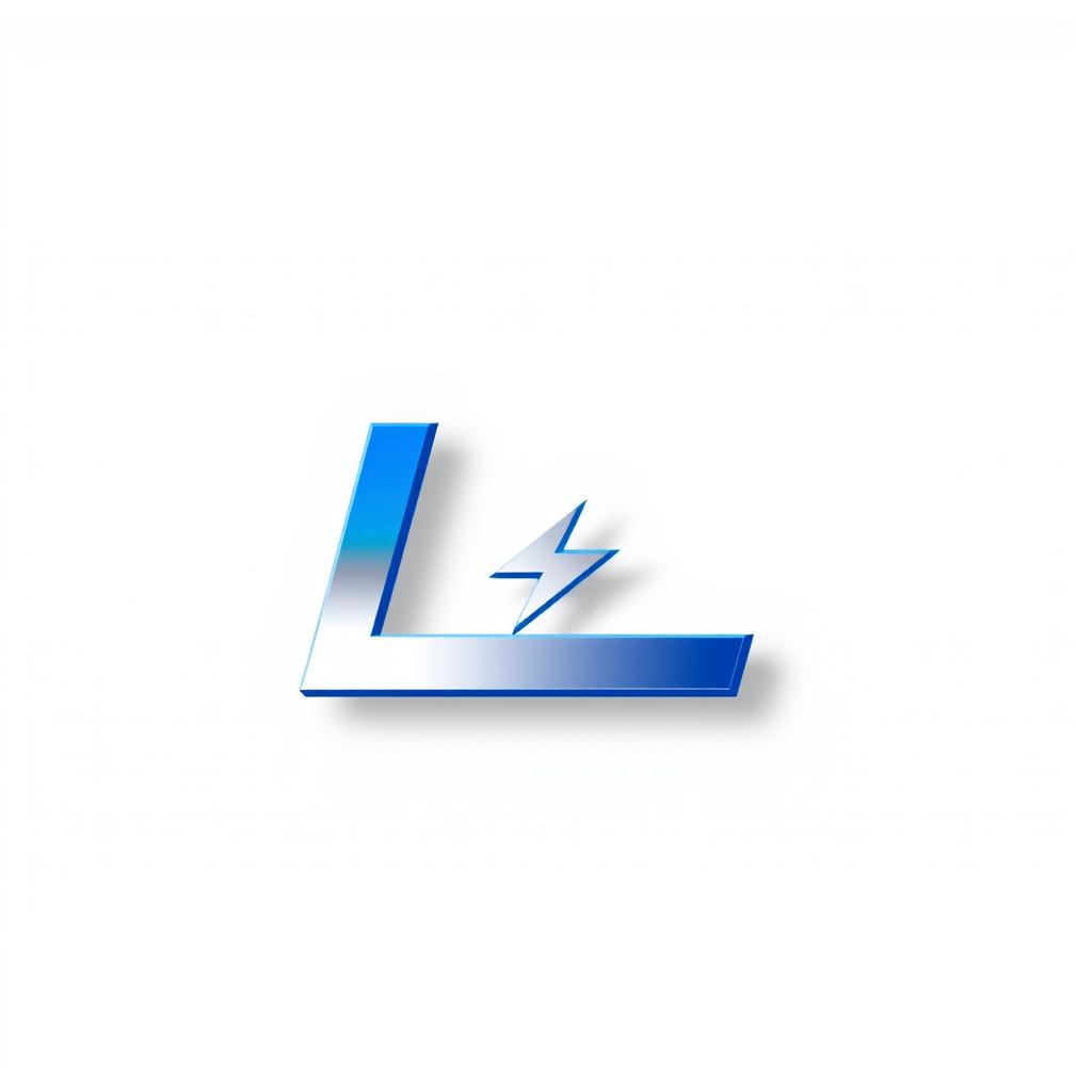 A sleek and modern logo design featuring a stylized letter 'L' that resembles a lightning bolt, symbolizing energy and innovation