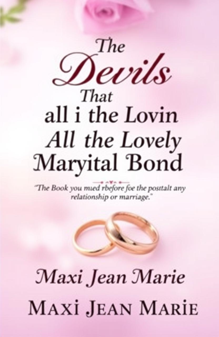 A stunning and elegant book cover design featuring the title "The Devils That Ruin All the Lovely Marital Bond" prominently displayed at the top in bold, artistic lettering