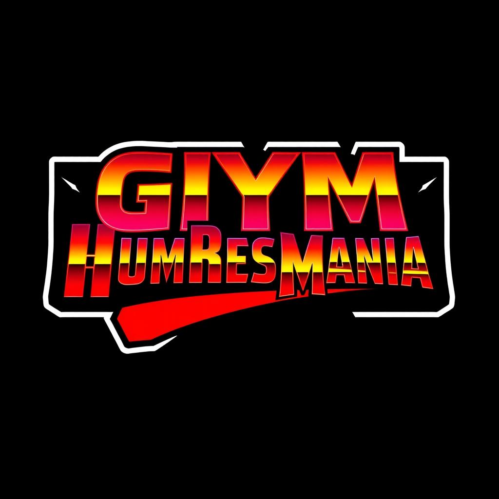 A retro logo showcasing the phrase 'GYMBUSINESSMANIA' in the distinctive WWF WrestleMania font