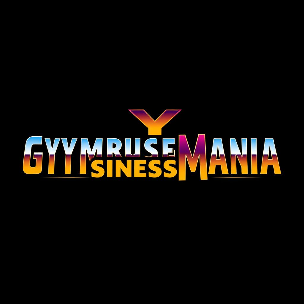 A retro logo featuring the word 'GYMBUSINESSMANIA' designed in the iconic WWF WrestleMania font