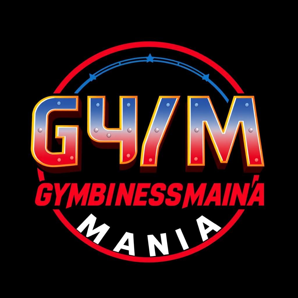 A retro logo featuring the text 'GYMBUSINESSMANIA' crafted in the iconic WWF WrestleMania font