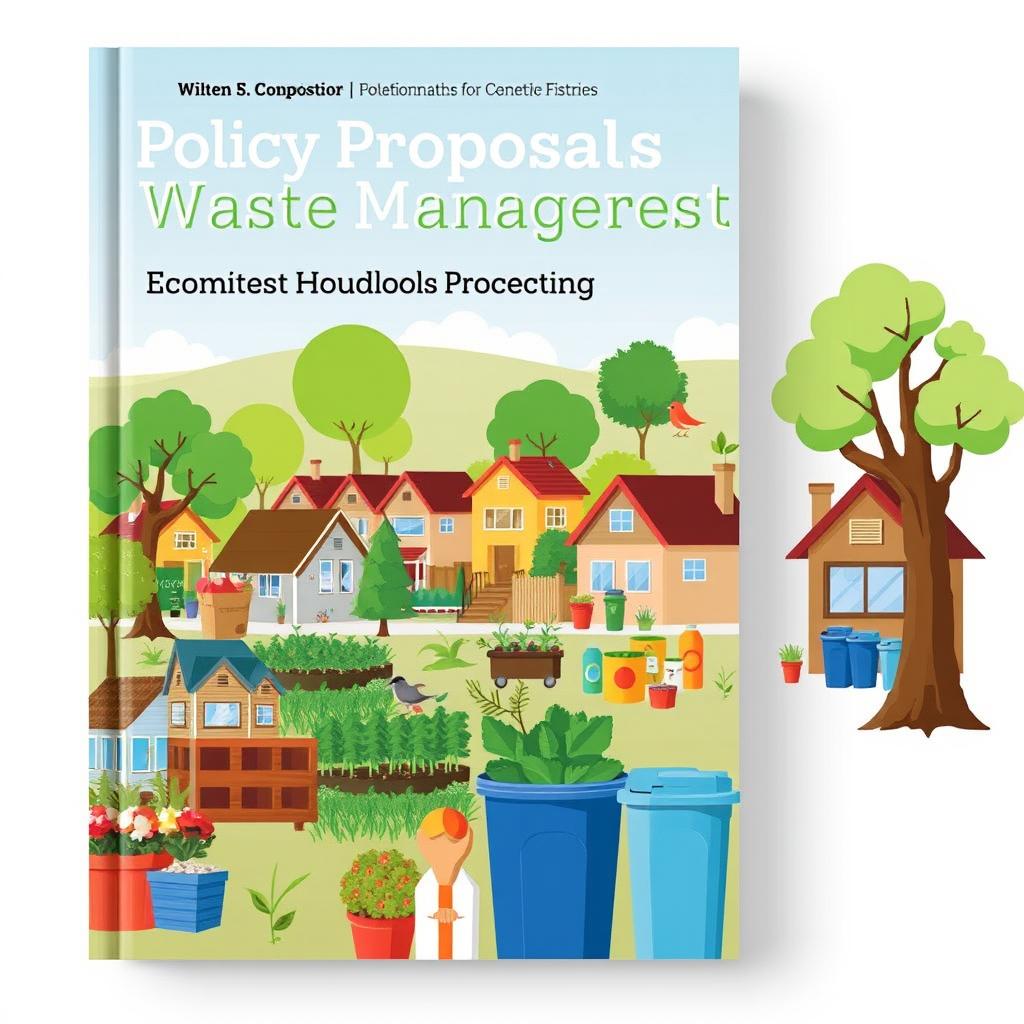 A book cover design titled 'Policy Proposals for Waste Management: Households and Communities'