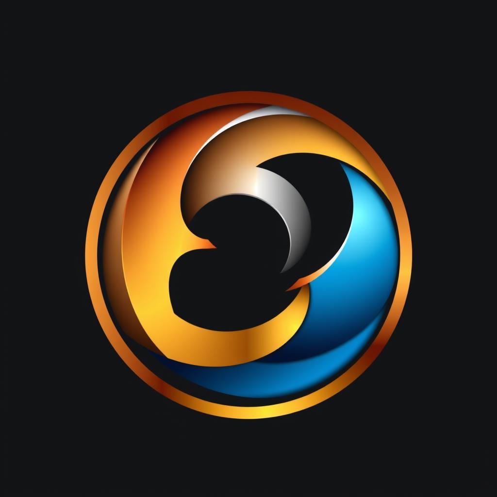 A vibrant color logo designed within a flat circular shape, incorporating rich shades of bronze, silver, gold, and blue