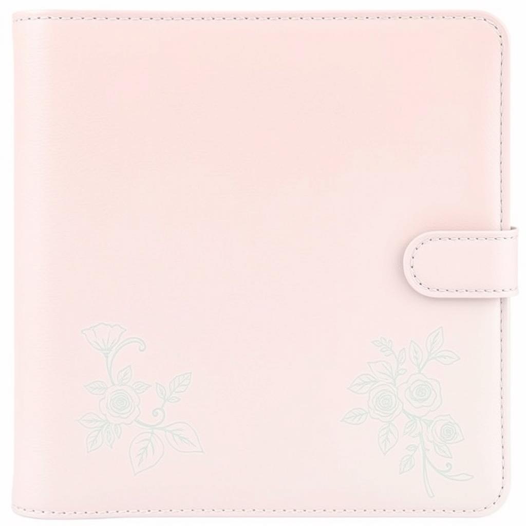 A beautifully crafted planner book cover made from light pastel leather, featuring a smooth texture and elegant stitching along the edges