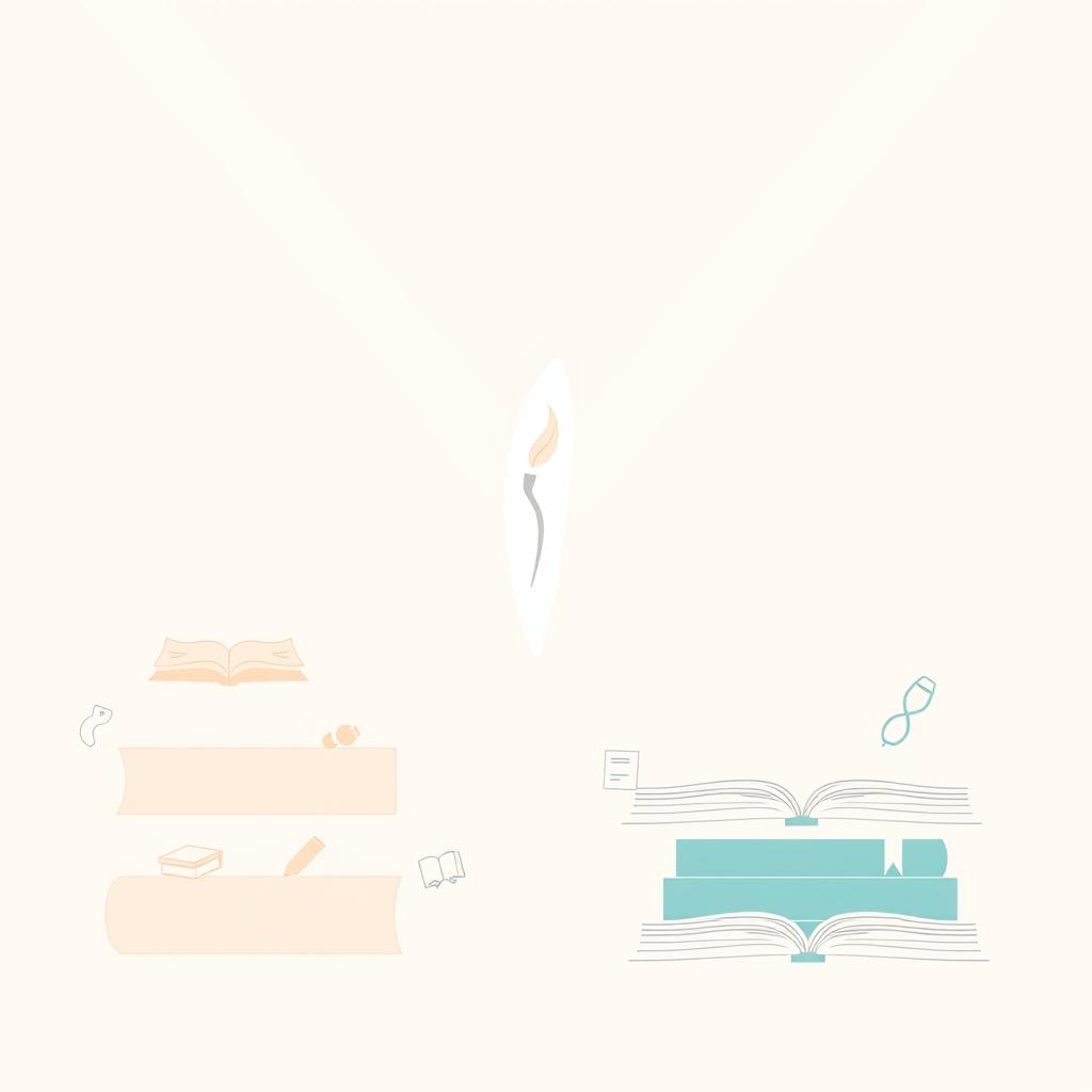 A simple yet elegant cover page design featuring a minimalist torch representing education