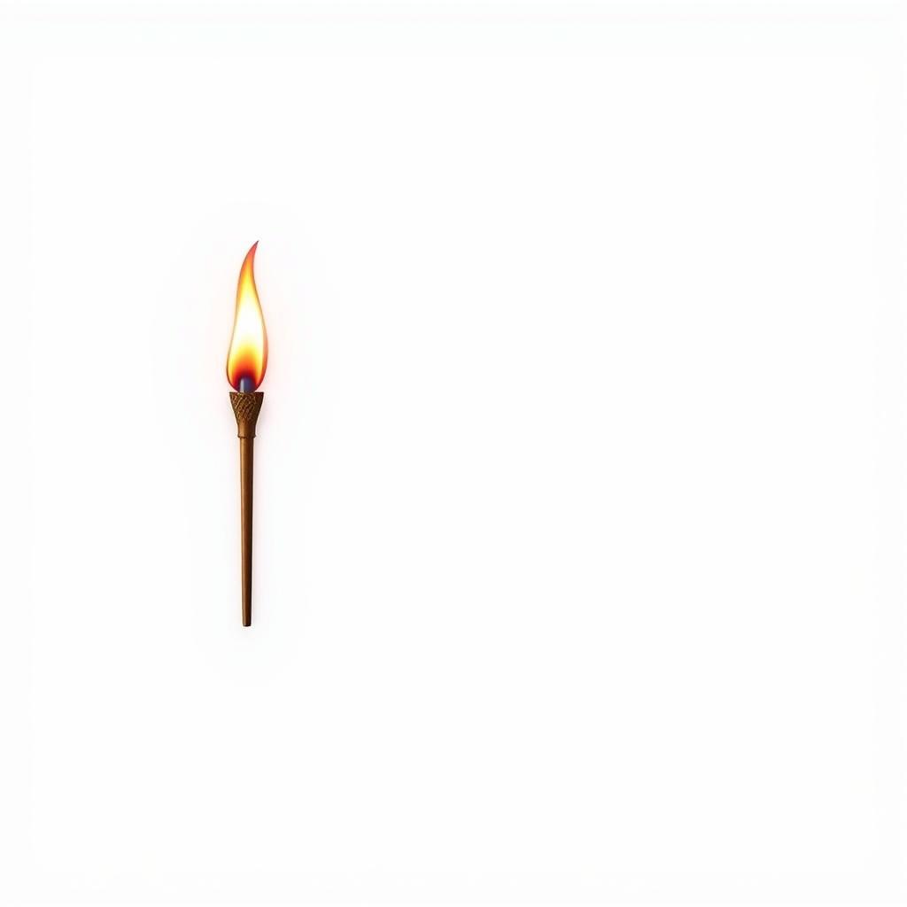 A simplistic and visually appealing design showcasing a simple torch against a clean, white background