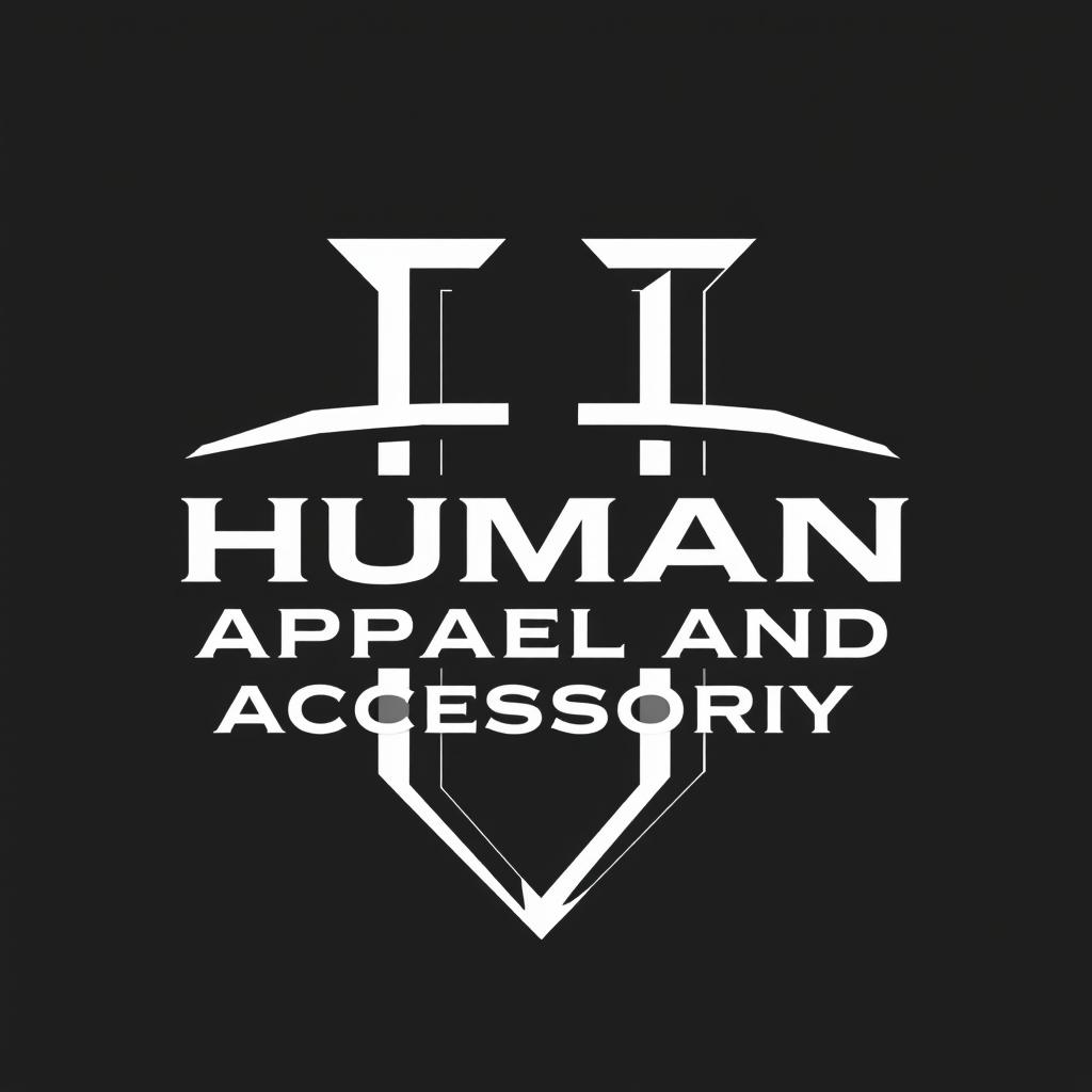 A bold and striking logo design featuring the letter 'H' as the central element, representing Human Apparel and Accessory