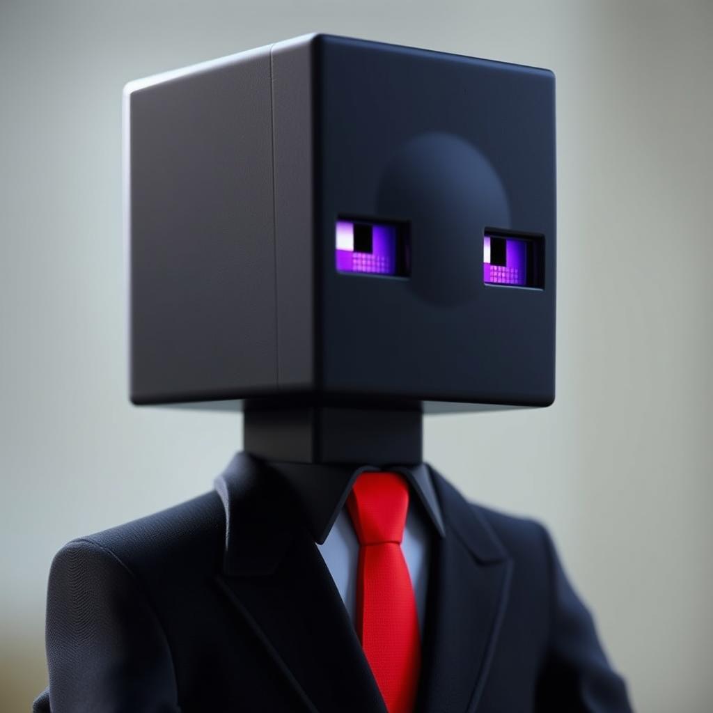 A close-up profile picture of an Enderman character inspired by Minecraft